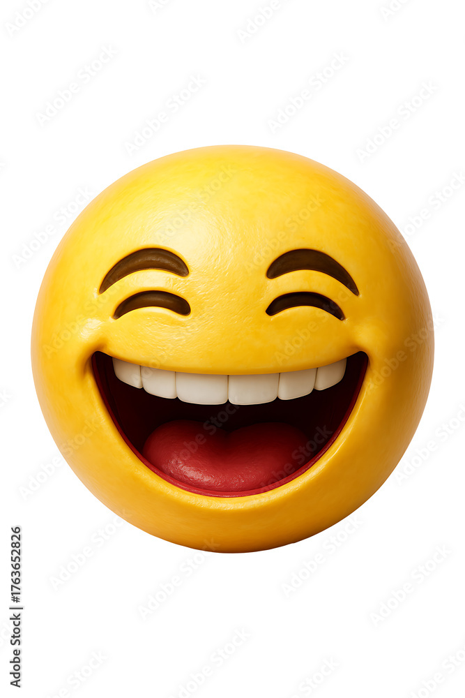 Fototapeta premium Joyful Laughing Emoji High quality Realistic image.