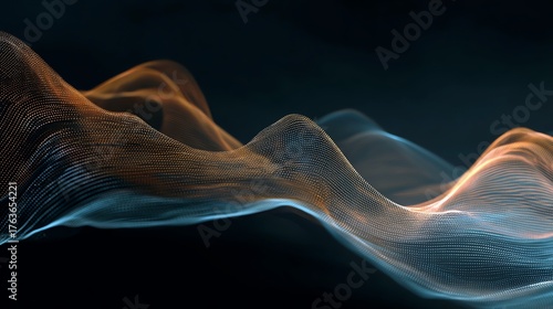 An organic abstract illustration featuring fluid lines that resemble sound vibrations, creating a sense of movement and rhythm.