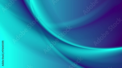 Abstract blue and violet smooth blurred waves elegant background