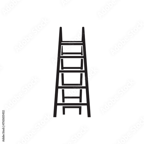 Ladder climbing towards the sky symbolizing success and career growth in 3D render