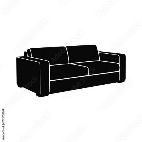 Minimalist Couch Design: A sleek and modern couch silhouette, showcasing clean lines and a simple design, perfect for home interior or design projects.