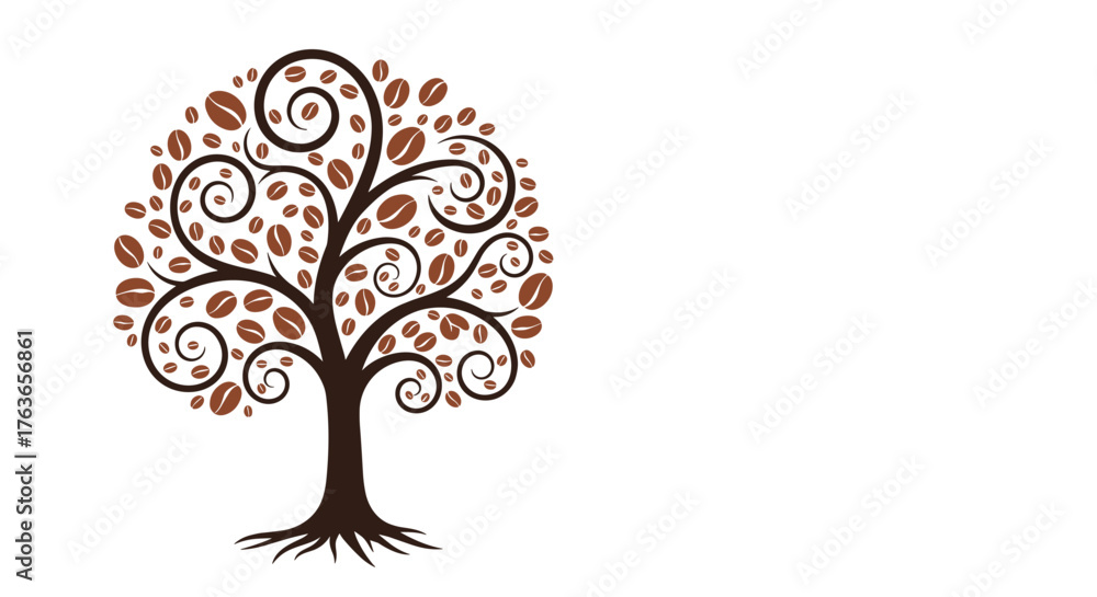 Fototapeta premium Coffee Bean Tree - A Symbol of Growth and Aroma.