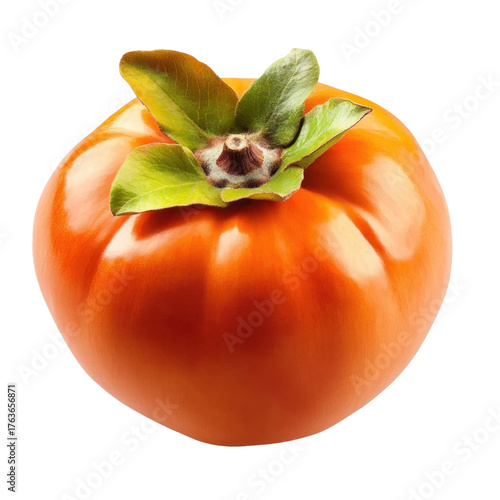 Ripe persimmon fruite isolated on transparent background