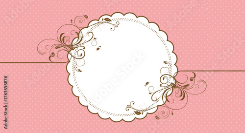Elegant Scalloped White Frame with Delicate Floral Swirls.