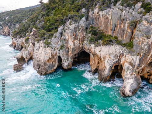 Sardinia’s cliffs and caves near Cala Fuili