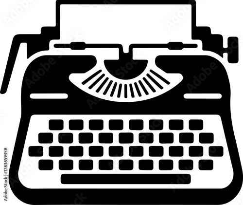 Typewriter silhouette vector illustration