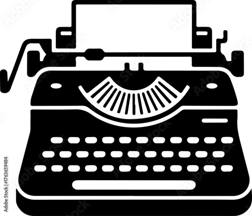 Typewriter silhouette vector illustration