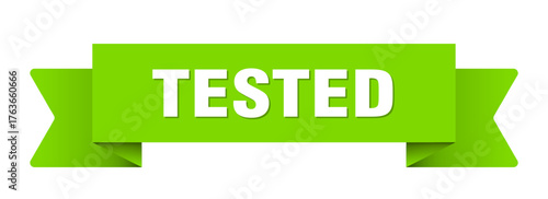 tested ribbon isolated on transparent background. tested ribbon