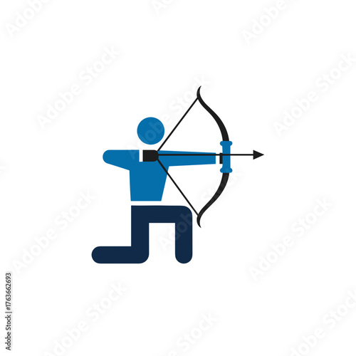 Archer in action, aiming with a bow, a sports illustration of accuracy, focus, and skill on a transparent background