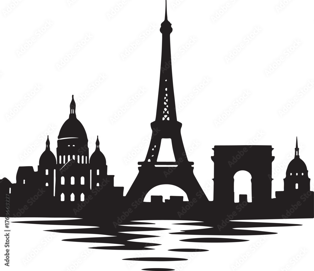 Obraz premium Paris City Silhouette