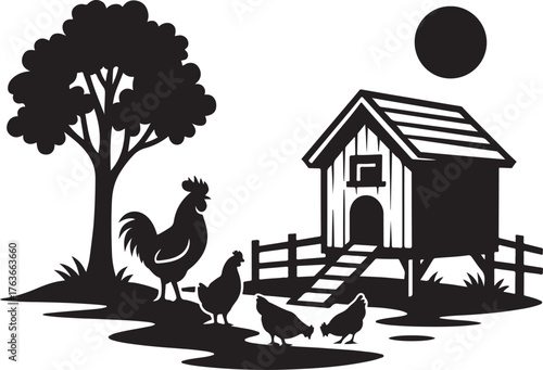 Chicken Coop Silhouette