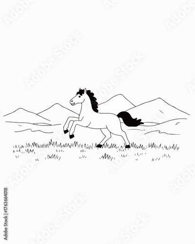 Running Horse Outline