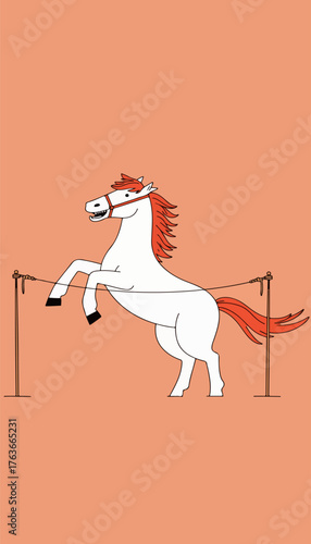 Cartoon Horse Rearing Up