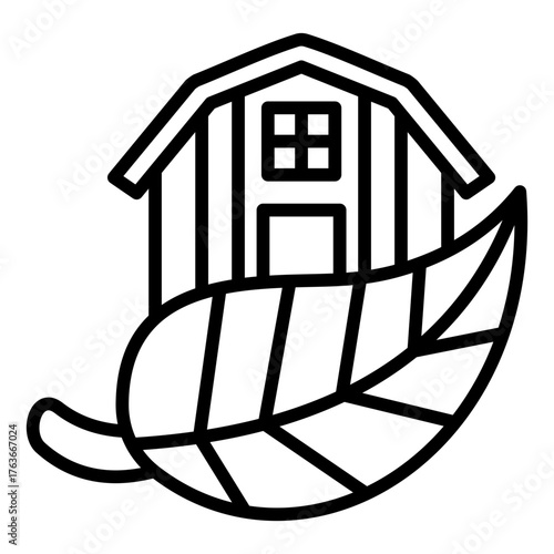 Eco Farm Icon Element For Design
