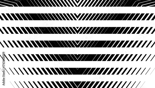 Black and white smooth transition of geometric pattern with sharp arrows shape for sporty background and jersey design. Fully editable vector element. Vector Format Illustration 