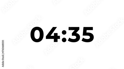 4K countdown animation, 5 minutes displays a timer counting down minutes and seconds.