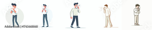 vector of a man sneezing