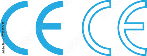 CE marking. Conformity marks the EU standards. Ce Seal icon sheet multiple style collection.  Set of black CE marking icon sign isolated on transparent background