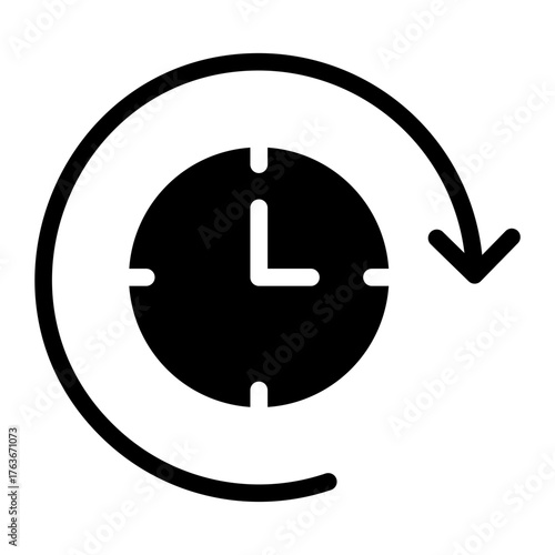 Bild auf Leinwand time glyph icon