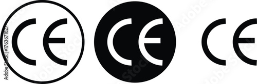 CE marking. Conformity marks the EU standards. Ce Seal icon sheet multiple style collection.  Set of black CE marking icon sign isolated on transparent background