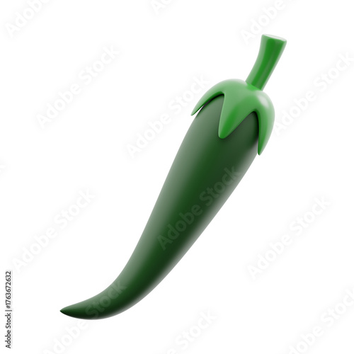 Tablou pe pânză Green Chili Pepper 3d illustration