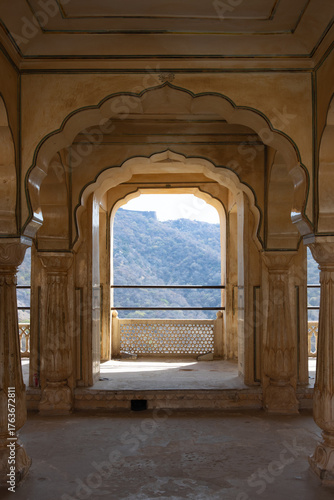 Symmetrical window at Palace in Rajasthan, India