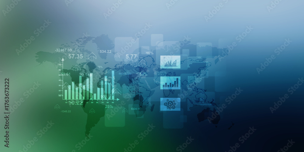 Fototapeta premium 2d illustration Stock market online business concept. business Graph 
