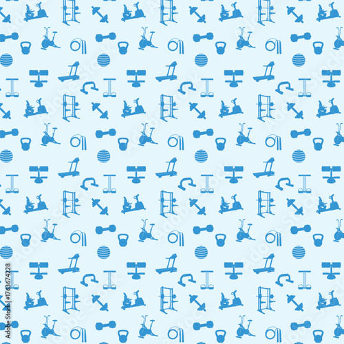 Seamless Fitness Equipment Pattern