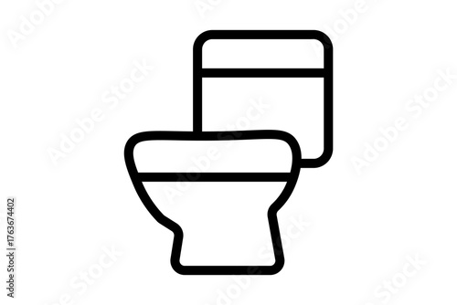 toilet bowl icon. Bathroom Icon . suitable for web site, app, user interfaces, printable etc. line icon style. simple vector design editable