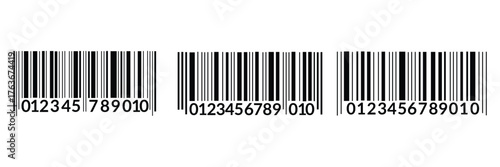 Barcode icon, Simple fake bar code, Barcode icon with numbers, Retail business concept for price, sale, purchase, and identification