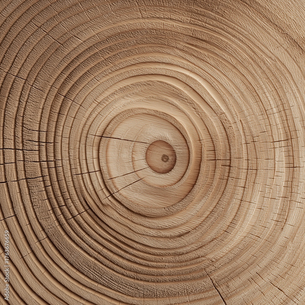 Naklejka premium Wood surface showing natural tree ring growth pattern