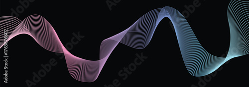 Dynamic line wave vector design element colorful fit for poster, flyer, banner, header, background and more