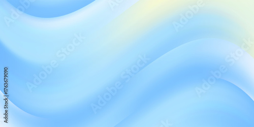 Beautiful Flowing Summer Color Abstract Background. Sky blue and cream gradient mesh background. Refreshing abstraction artwork.