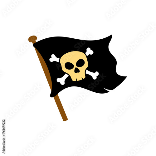 Pirate flag skull crossbones vector illustration scalable graphic