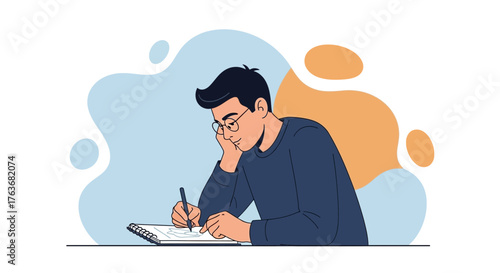 Creative Individual Sketching Concept: A Depiction of Thought and Artistic Endeavor