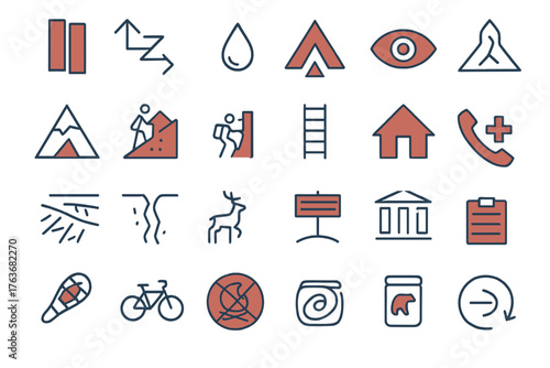 Outdoor Navigation and Safety Icons