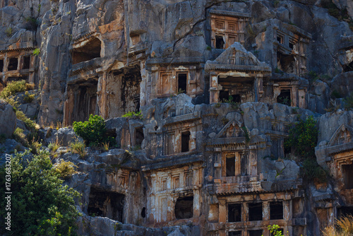 Wallpaper Mural Historic Myra Archaeological Site with Iconic Lycian Rock Tombs, Demre, Turkey Torontodigital.ca