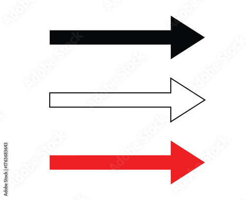 set of vector arrows bold arrows point the way forward for your business, guiding users with black, white, and red directions