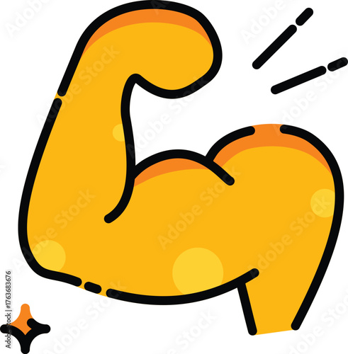 Physical fitness concept with a shining flexed arm muscles, suitable for gym promotions, health articles, fitness apps, and workout websites.