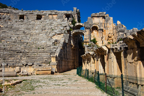 Conserved Roman Theatre of Myra Amid Lycian Necropolis, Demre, Turkey