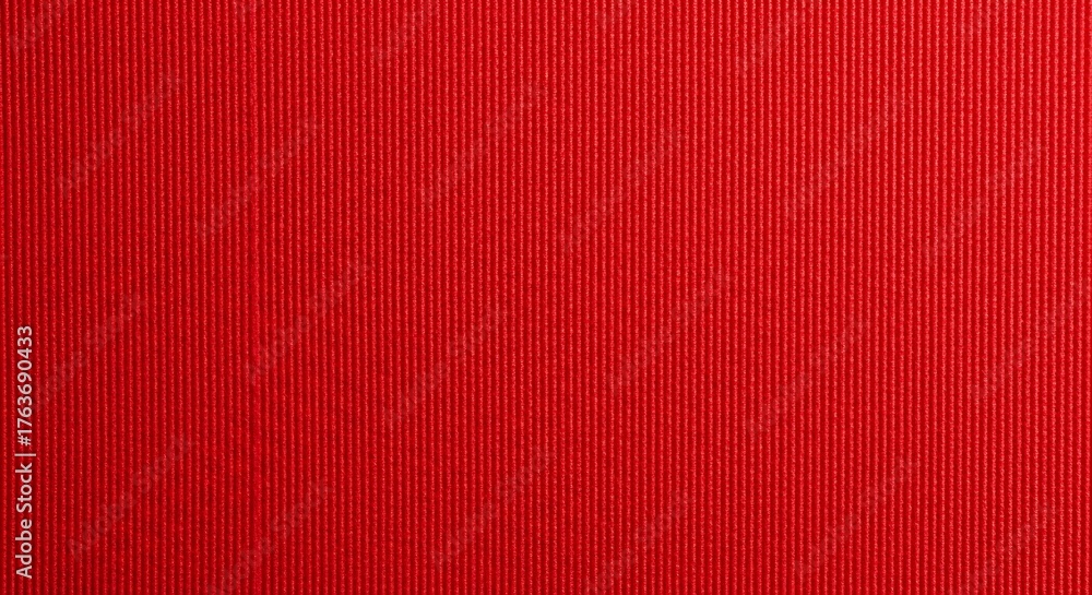 Fototapeta premium Vibrant red ribbed fabric background perfect for bold designs and festive holiday themes