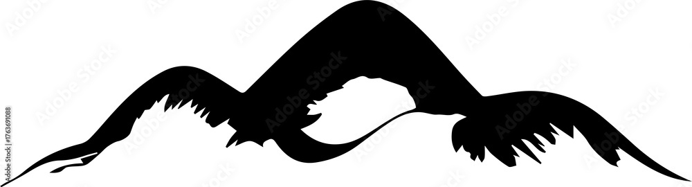 Fototapeta premium Mountain Silhouette Vector – Black Icon and Logo Design