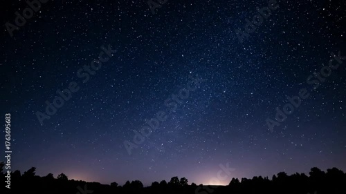Tranquil Meadow to Star-Filled Horizon with Glowing Flowers and Gentle Gradient