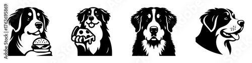 Bernese Mountain Dog Food and Fun Illustrations.