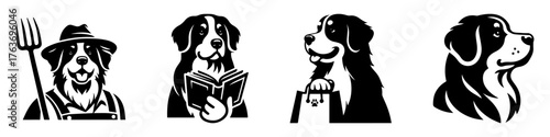 Bernese Mountain Dog Illustrations: A Collection of Charming Designs.