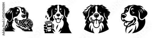 Bernese Mountain Dog Illustrations: A Collection of Adorable Canine Designs.