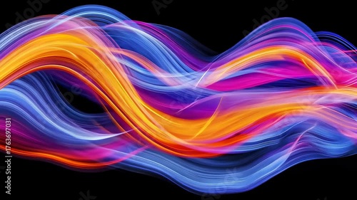 Vibrant abstract waves of light in dynamic motion