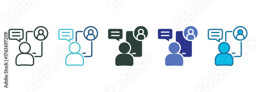 Conversation Icon Set Multiple Style Of