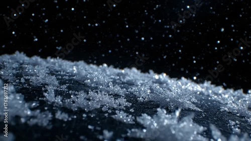 Frost Crystals Reflecting Starlight in Cinematic Macro HDR Stillness