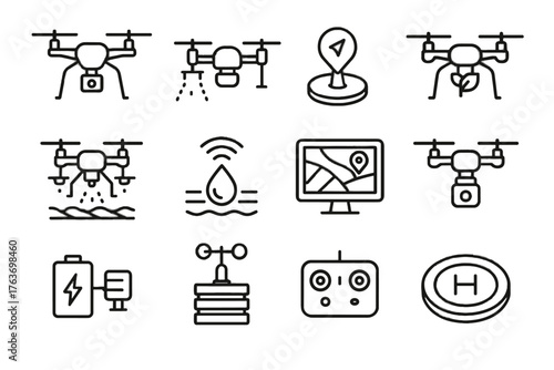 Drone camera sensor pack weather farming scanner quadcopter smart drones icon module